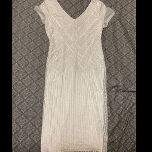 White beaded cocktail dress